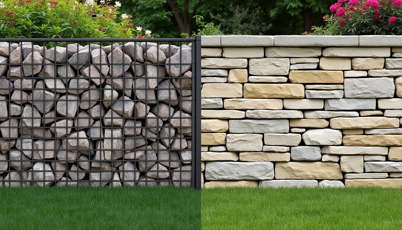 Gabion ou muret en pierre : ce qui change au budget
