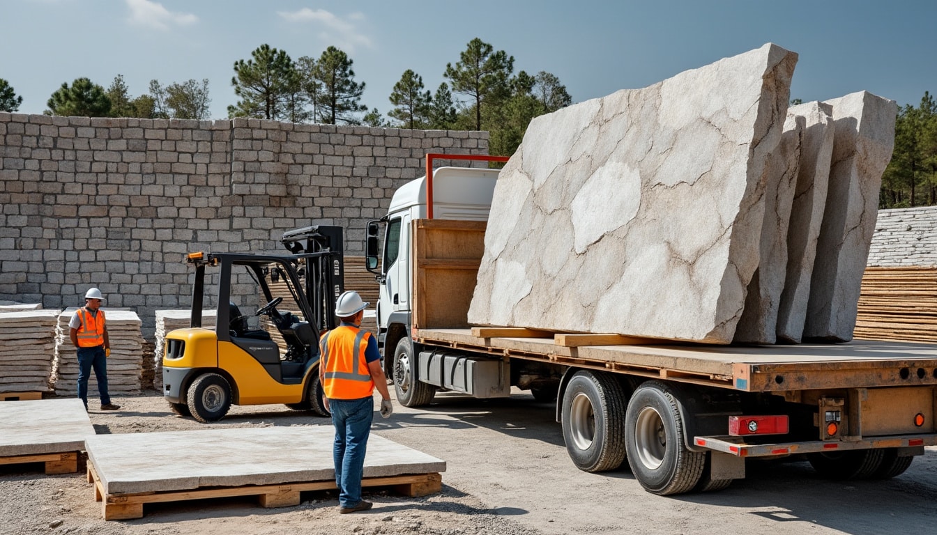 Livraison de pierre naturelle sur chantier : ce qu&rsquo;il faut prévoir