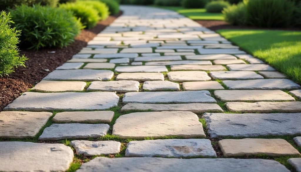 Pavé en pierre naturelle pour allée : épaisseur selon le passage