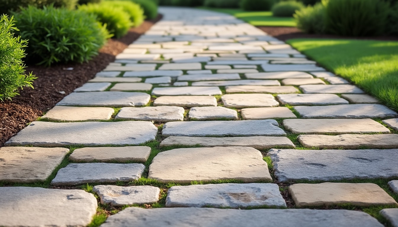 Pavé en pierre naturelle pour allée : épaisseur selon le passage